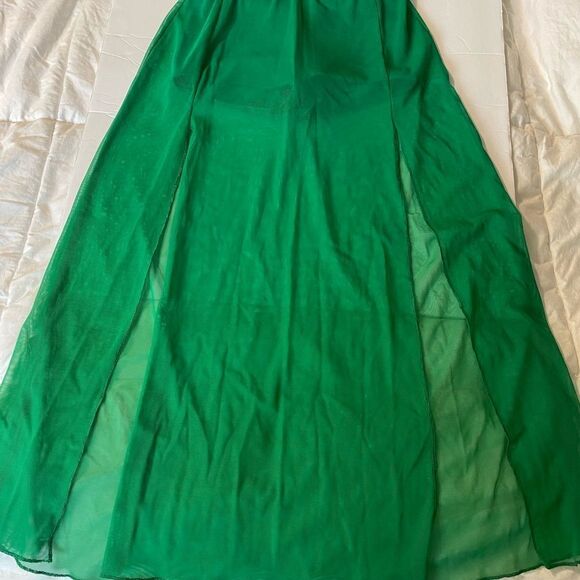 The Line up solo dance custom costume kelly green 2 piece maxi skirt leotard 10 - Picture 10 of 15